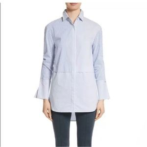 St. John Mixed Stripe Tunic Blouse